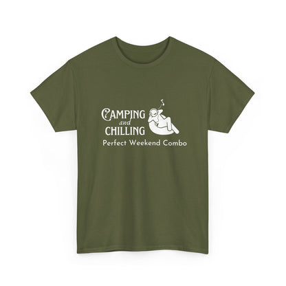 "Camping and Chilling: Perfect Weekend Combo" Unisex Cotton Tee