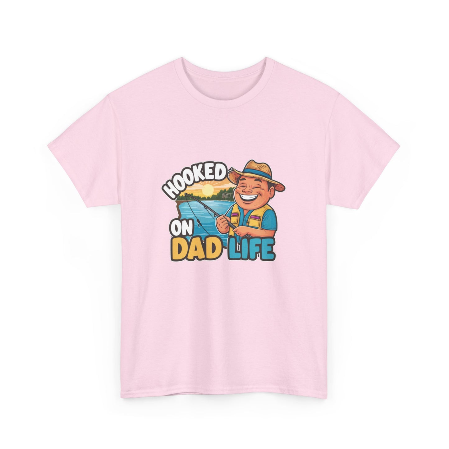 "Hooked on dad life" Unisex Cotton Tee