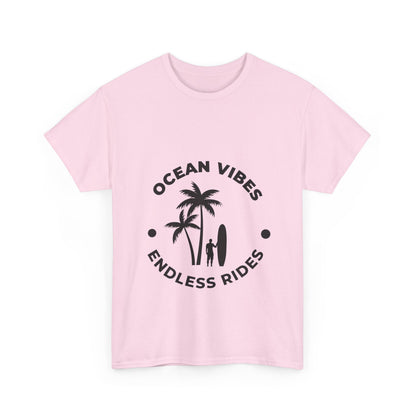 "Ocean vibes, endless rides" Unisex Cotton Tee