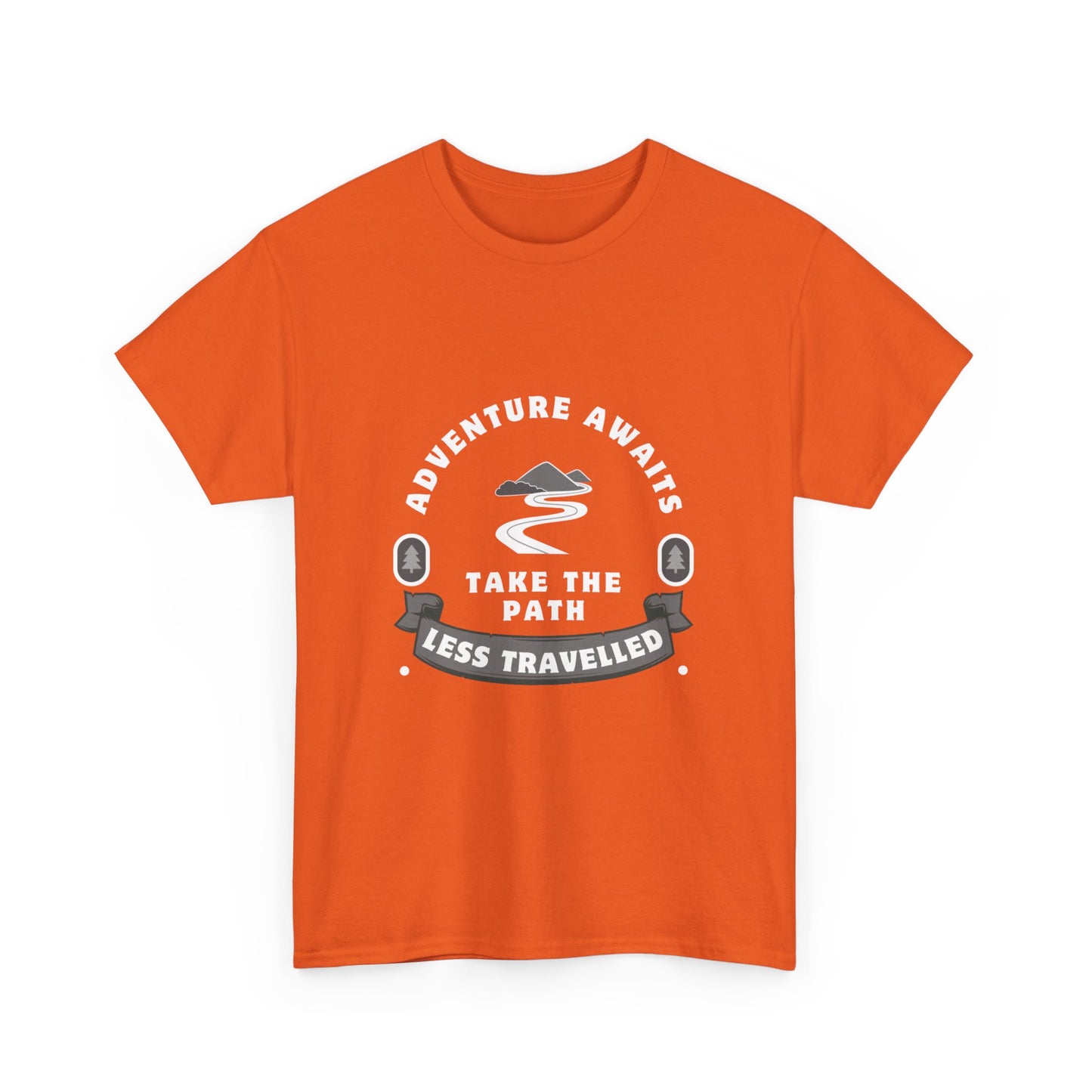 "Adventure Awaits: Take the Path Less Traveled" Unisex Cotton Tee