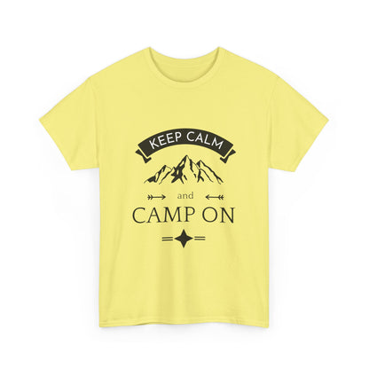 "Keep calm and camp on" Unisex Cotton Tee