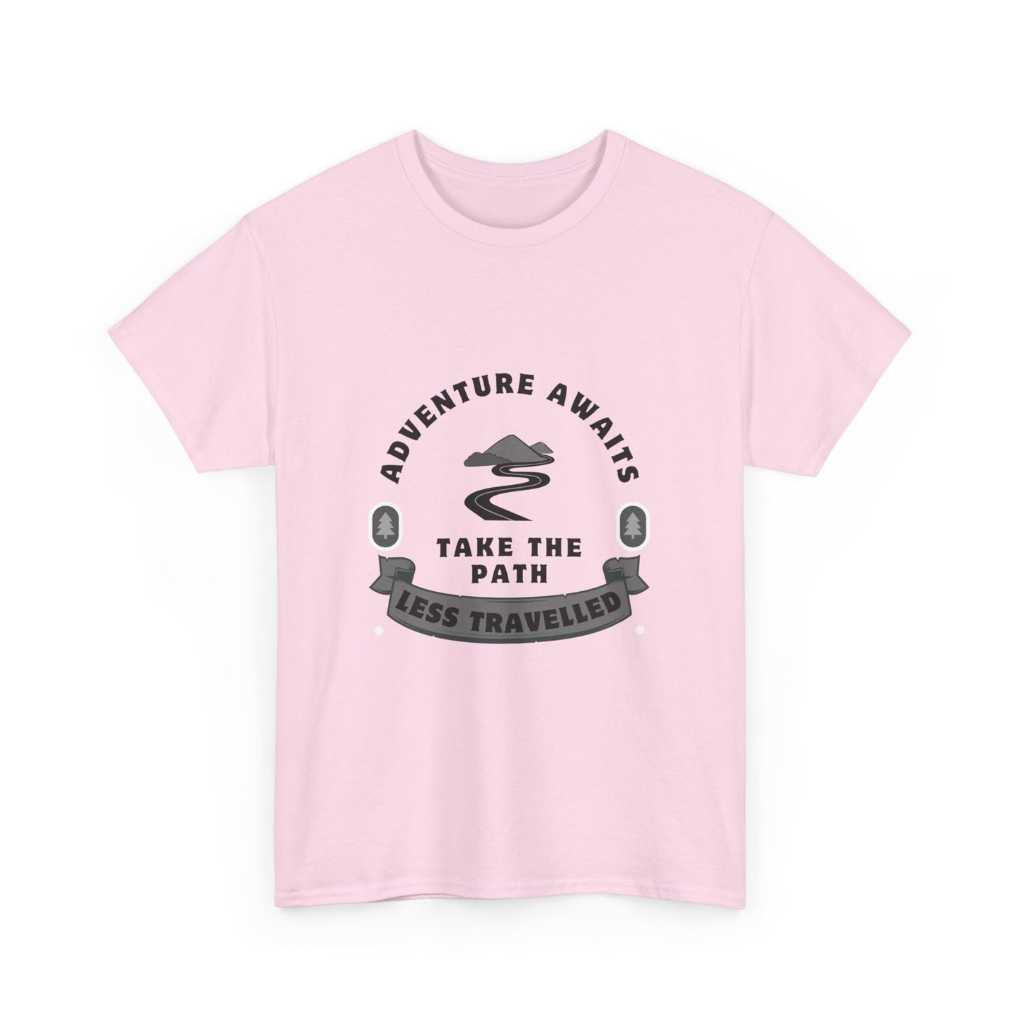 "Adventure Awaits: Take the Path Less Traveled" Unisex Cotton Tee