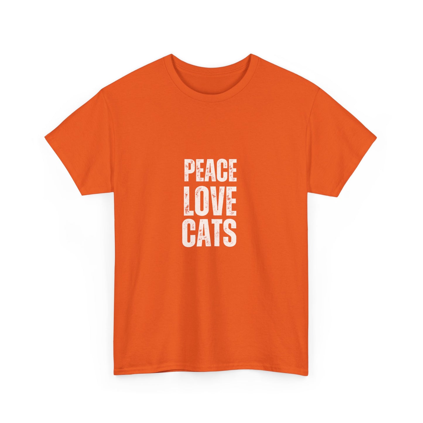 "Peace. Love. cats." Unisex Cotton Tee