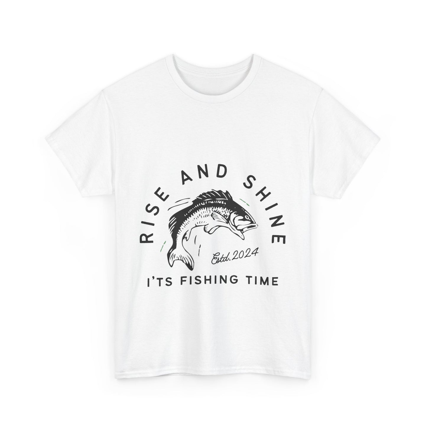 "Rise and shine it's fishing time" Unisex Cotton Tee