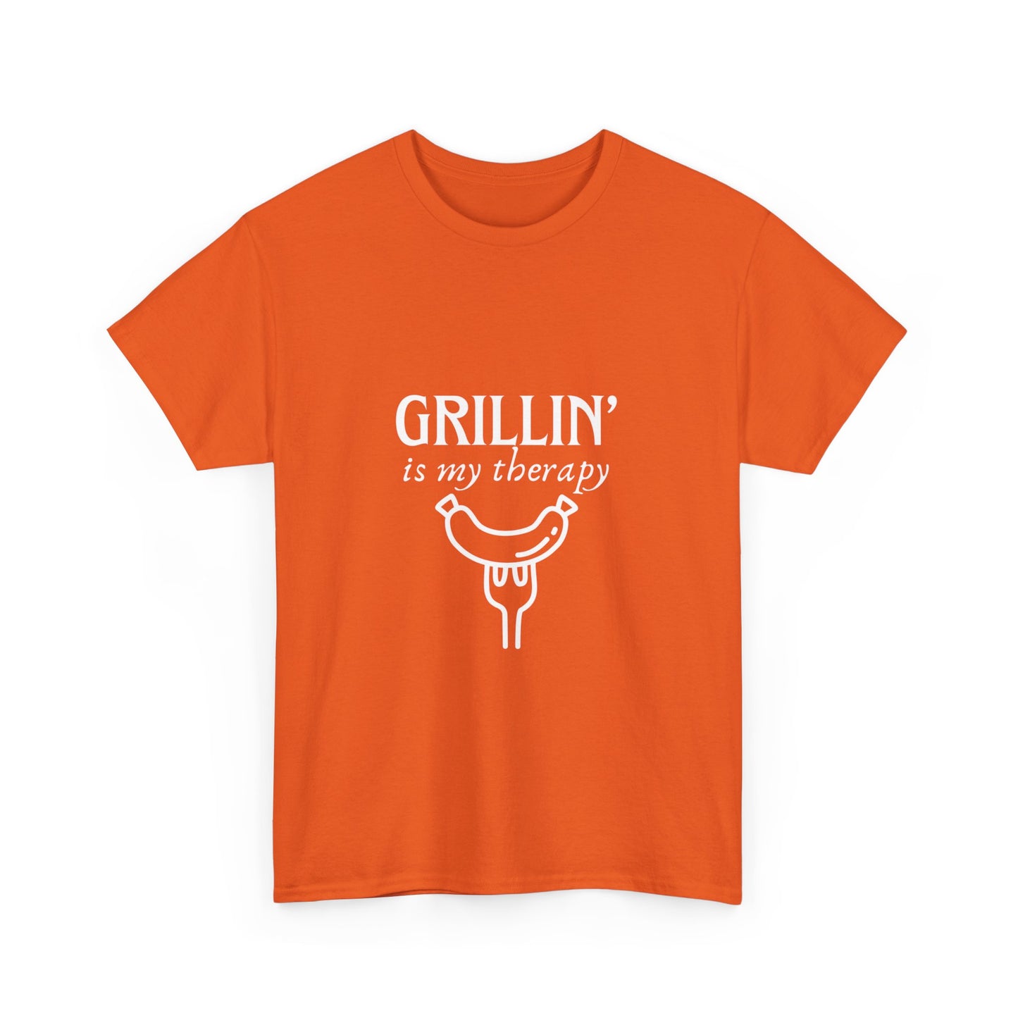 "Grillin' is my therapy." Unisex Cotton Tee