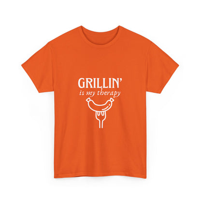 "Grillin' is my therapy." Unisex Cotton Tee