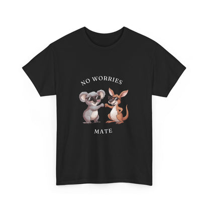 "No worries mate" Unisex Cotton Tee