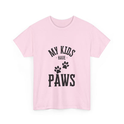 "My kids have paws" Unisex Cotton Tee