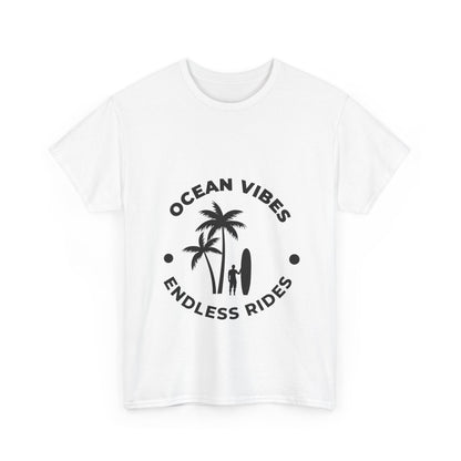 "Ocean vibes, endless rides" Unisex Cotton Tee