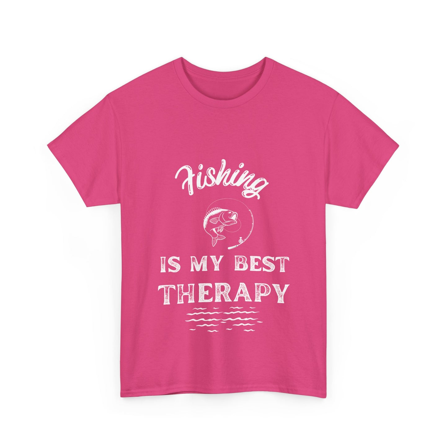 "Fishing is my best therapy" Unisex Cotton Tee