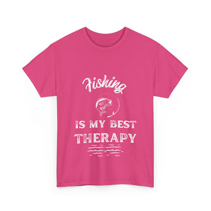 "Fishing is my best therapy" Unisex Cotton Tee