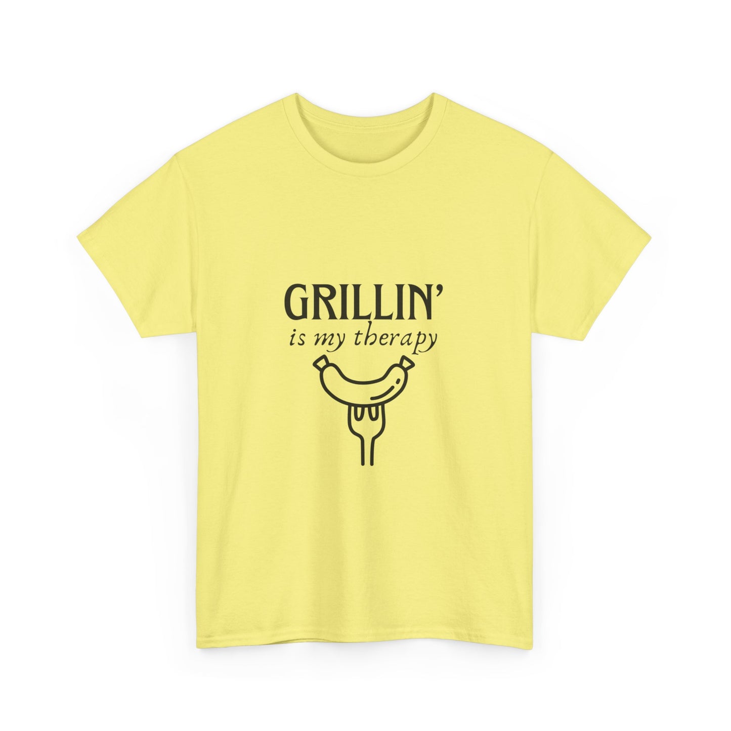 "Grillin' is my therapy." Unisex Cotton Tee