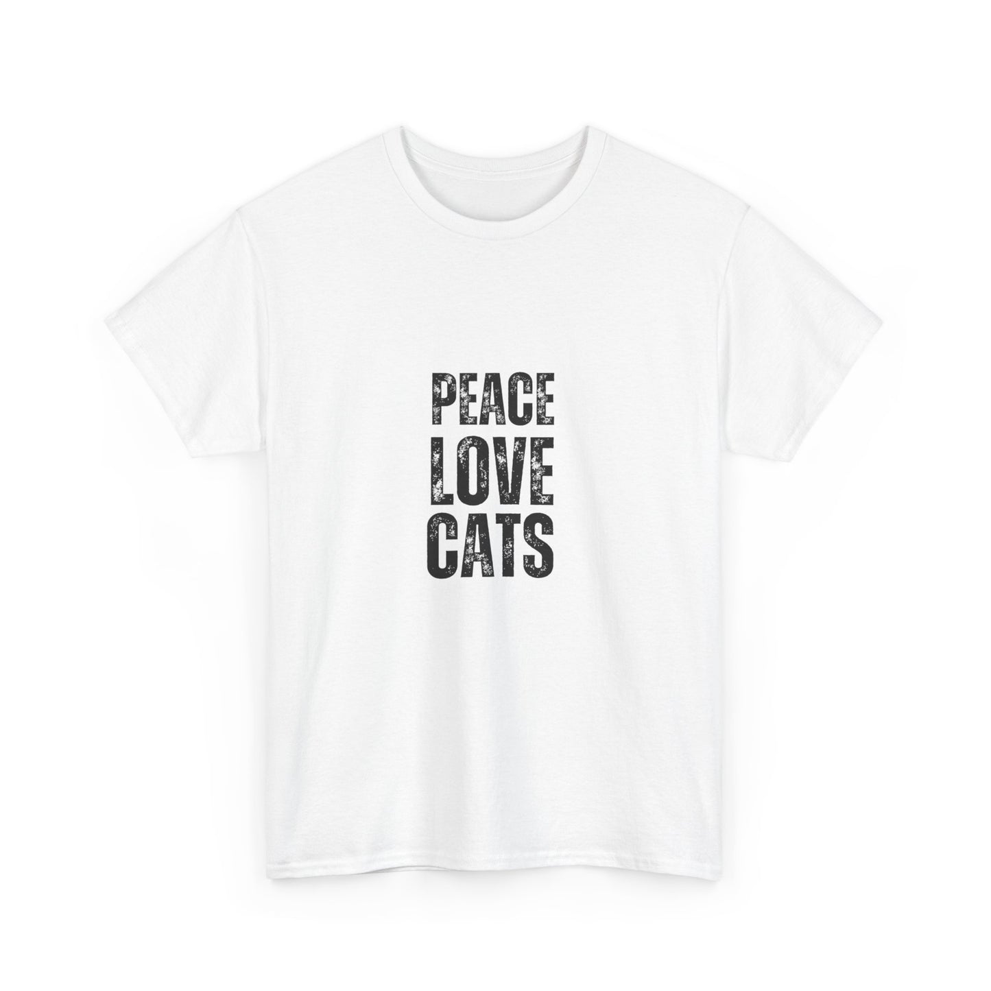 "Peace. Love. cats." Unisex Cotton Tee