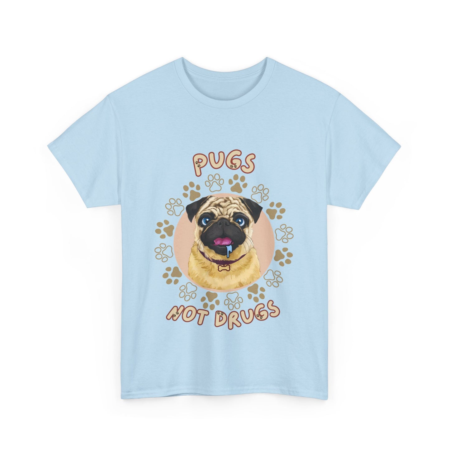 "Pugs not drugs" Unisex Cotton Tee