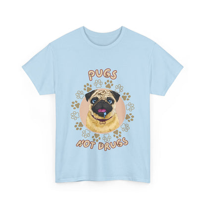 "Pugs not drugs" Unisex Cotton Tee