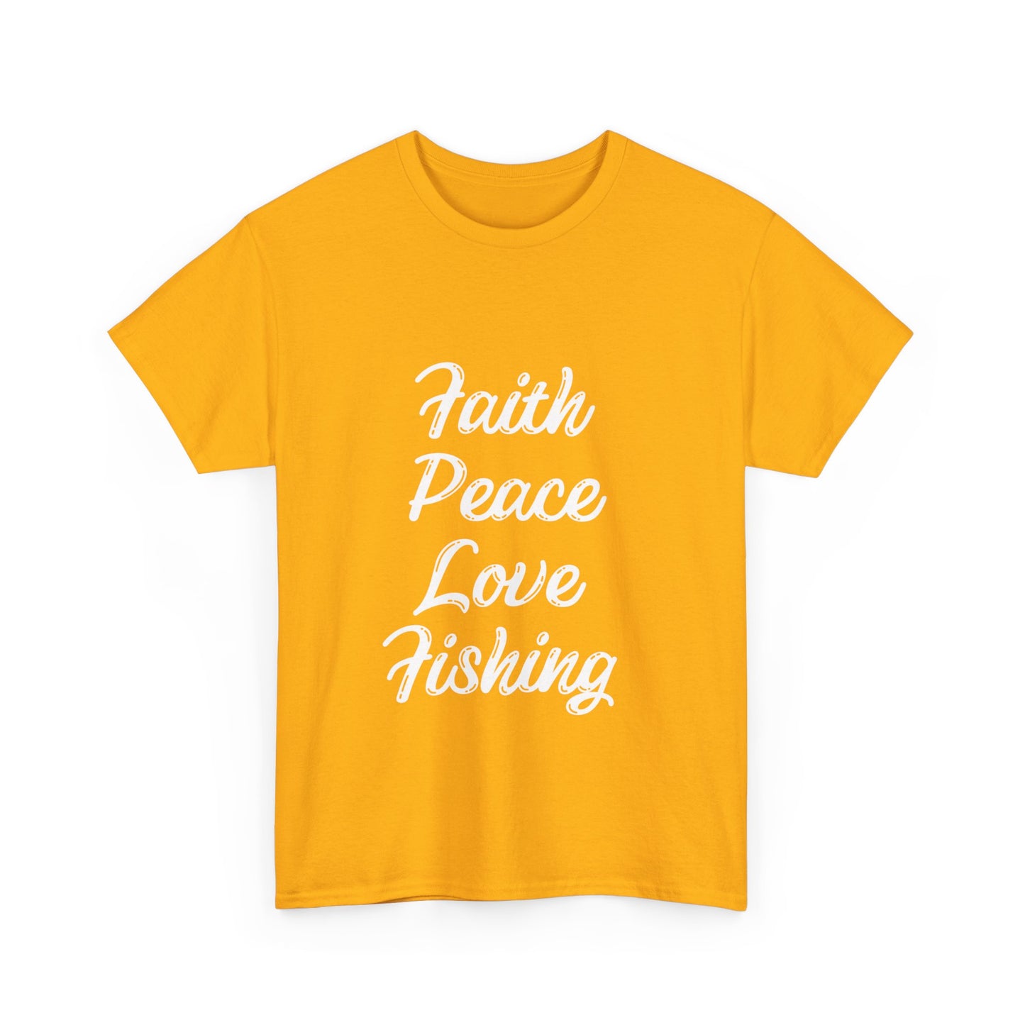 "Faith peace love fishing" Unisex Cotton Tee