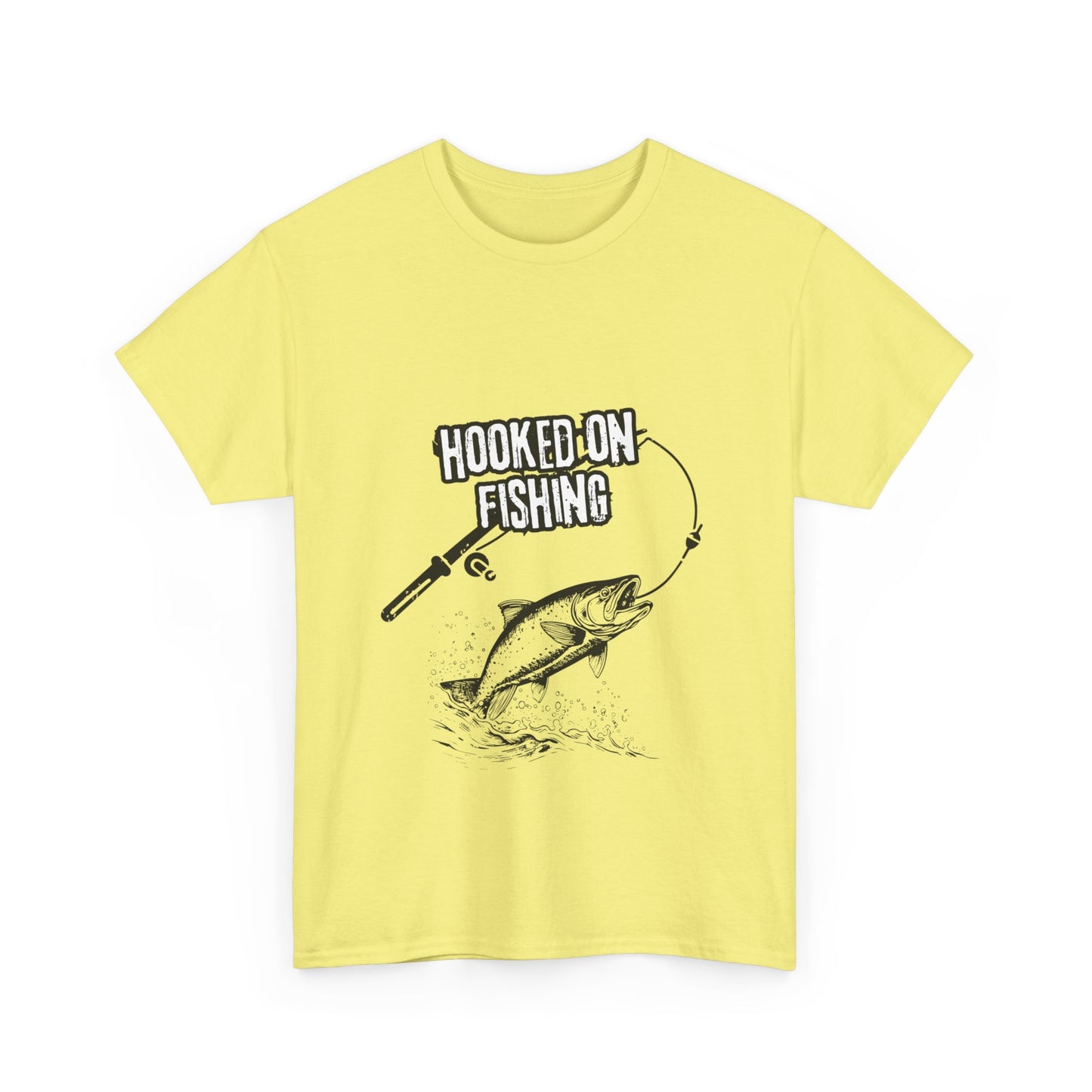 "Hooked on fishing" Unisex Cotton Tee