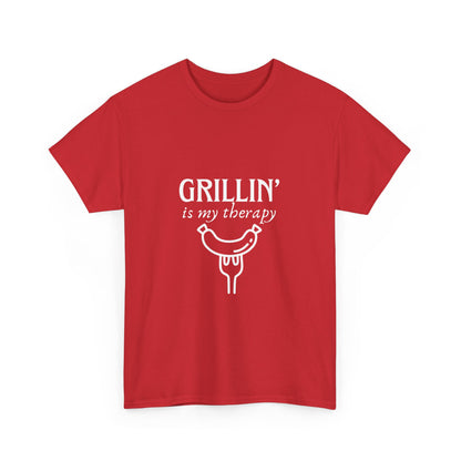 "Grillin' is my therapy." Unisex Cotton Tee