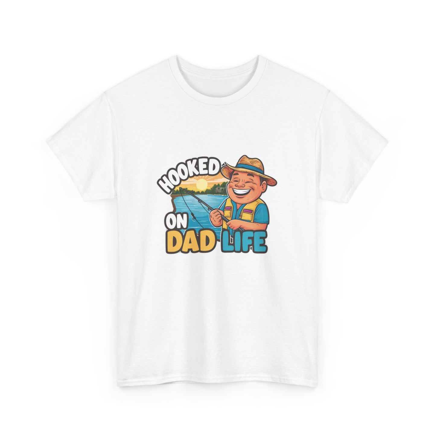 "Hooked on dad life" Unisex Cotton Tee