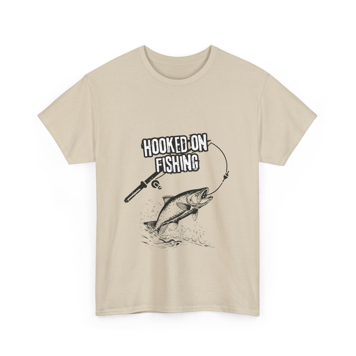 "Hooked on fishing" Unisex Cotton Tee