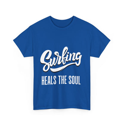 "Surfing heals the soul" Unisex Cotton Tee