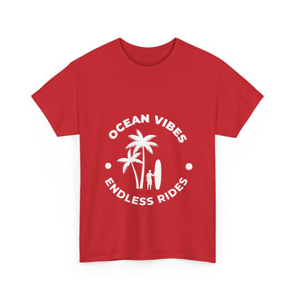 "Ocean vibes, endless rides" Unisex Cotton Tee