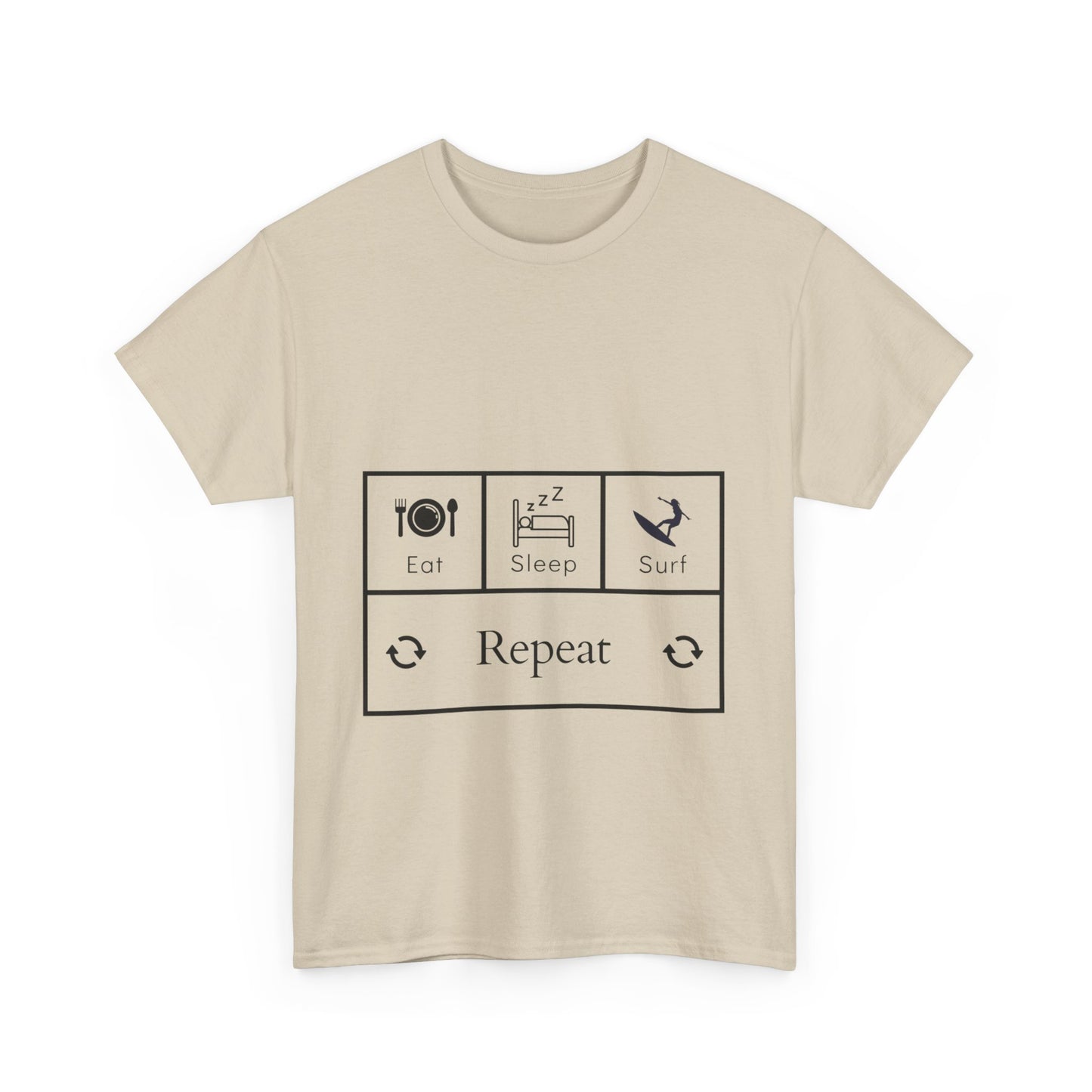 "Eat. Sleep. Surf. Repeat" Unisex Cotton Tee