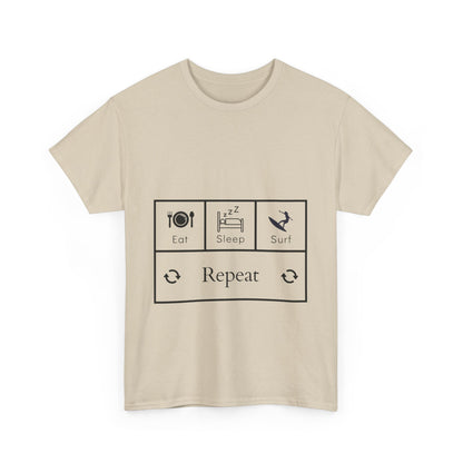 "Eat. Sleep. Surf. Repeat" Unisex Cotton Tee