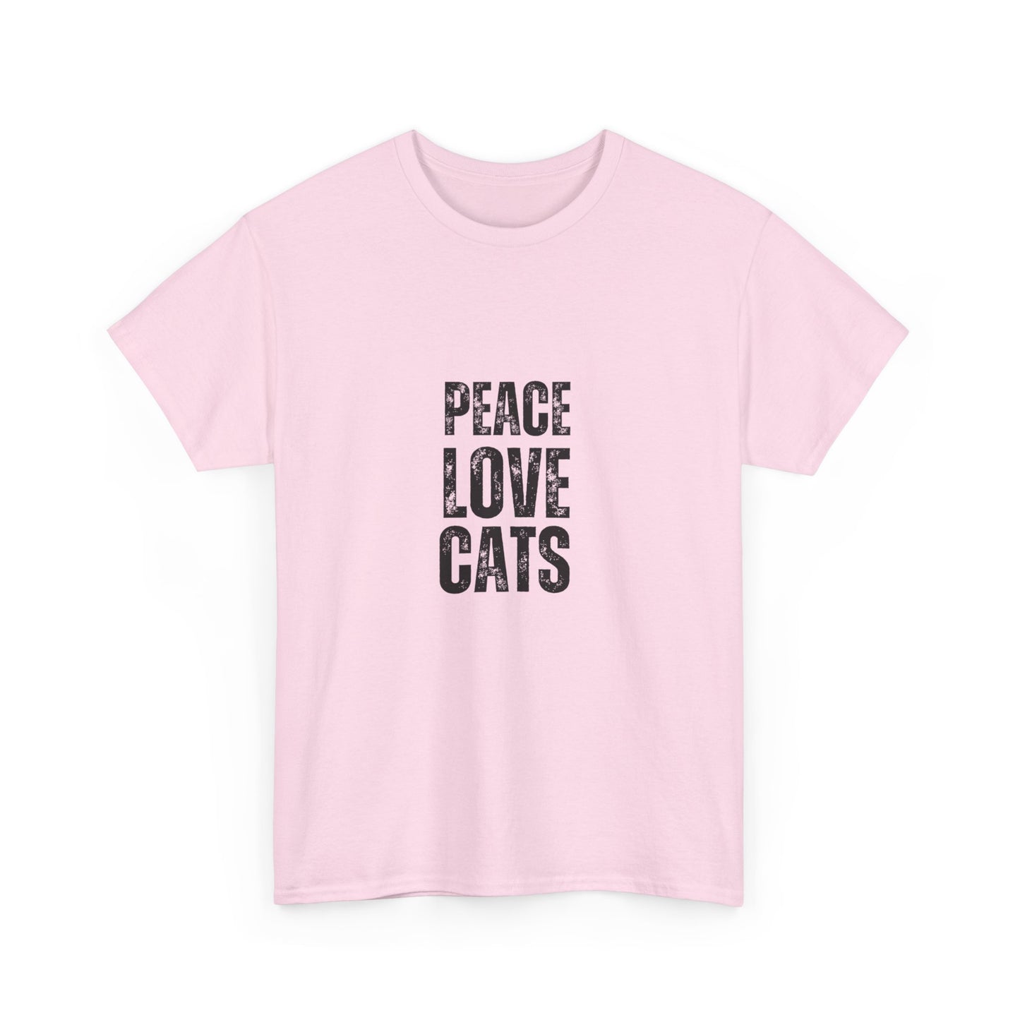 "Peace. Love. cats." Unisex Cotton Tee