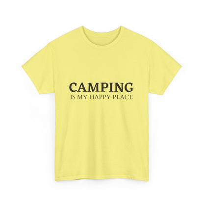 "Camping is My Happy Place" Unisex Cotton Tee