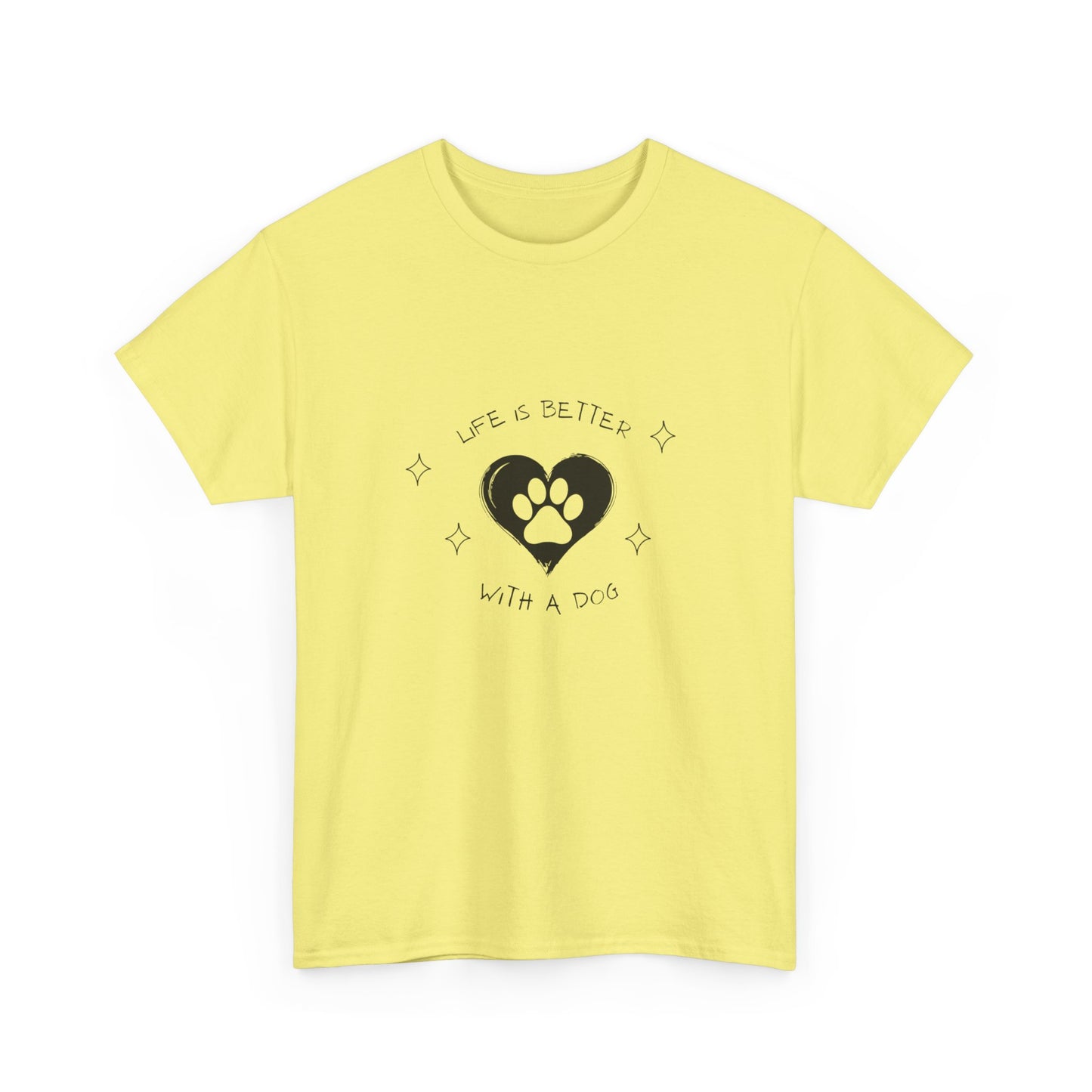 "Life is better with a dog" Unisex Cotton Tee