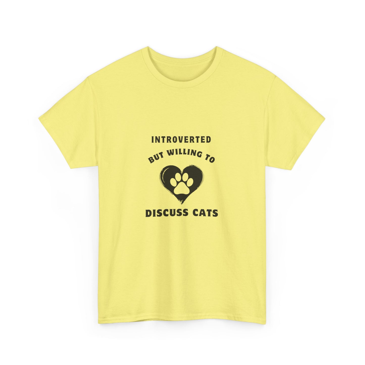 "Introverted but willing to discuss cats" Unisex Cotton Tee