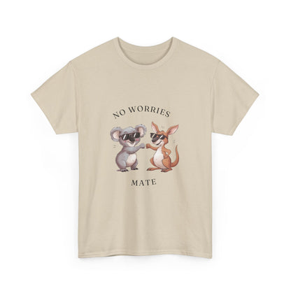 "No worries mate" Unisex Cotton Tee