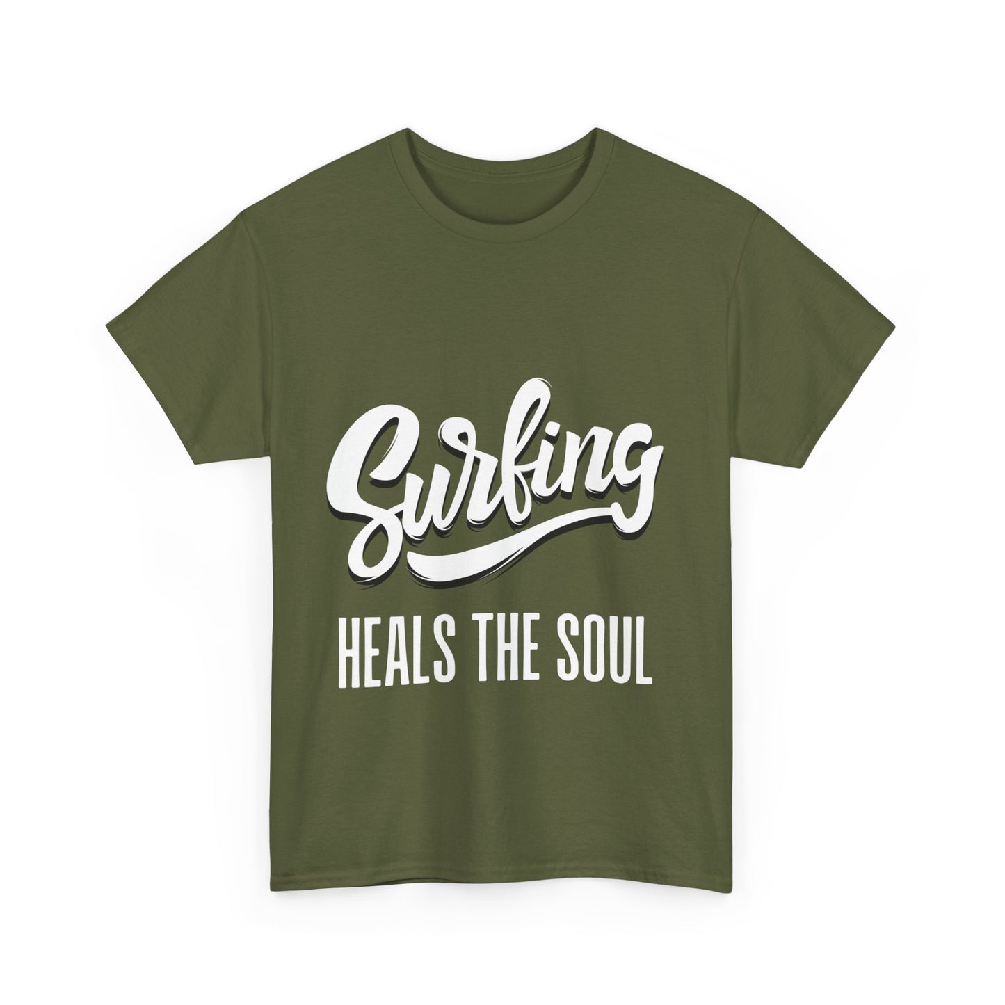 "Surfing heals the soul" Unisex Cotton Tee