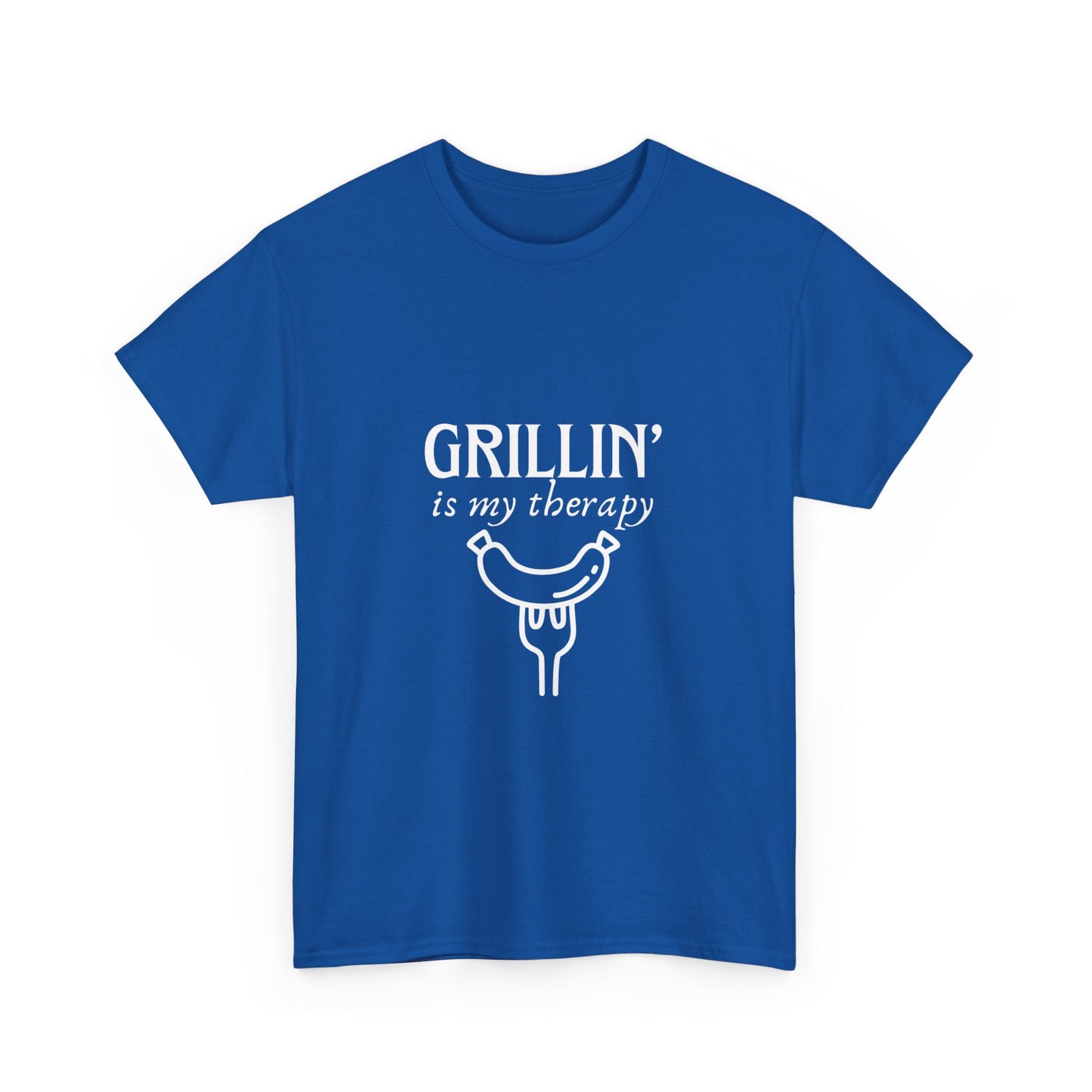 "Grillin' is my therapy." Unisex Cotton Tee