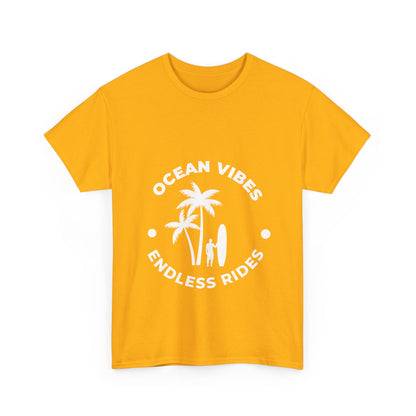 "Ocean vibes, endless rides" Unisex Cotton Tee