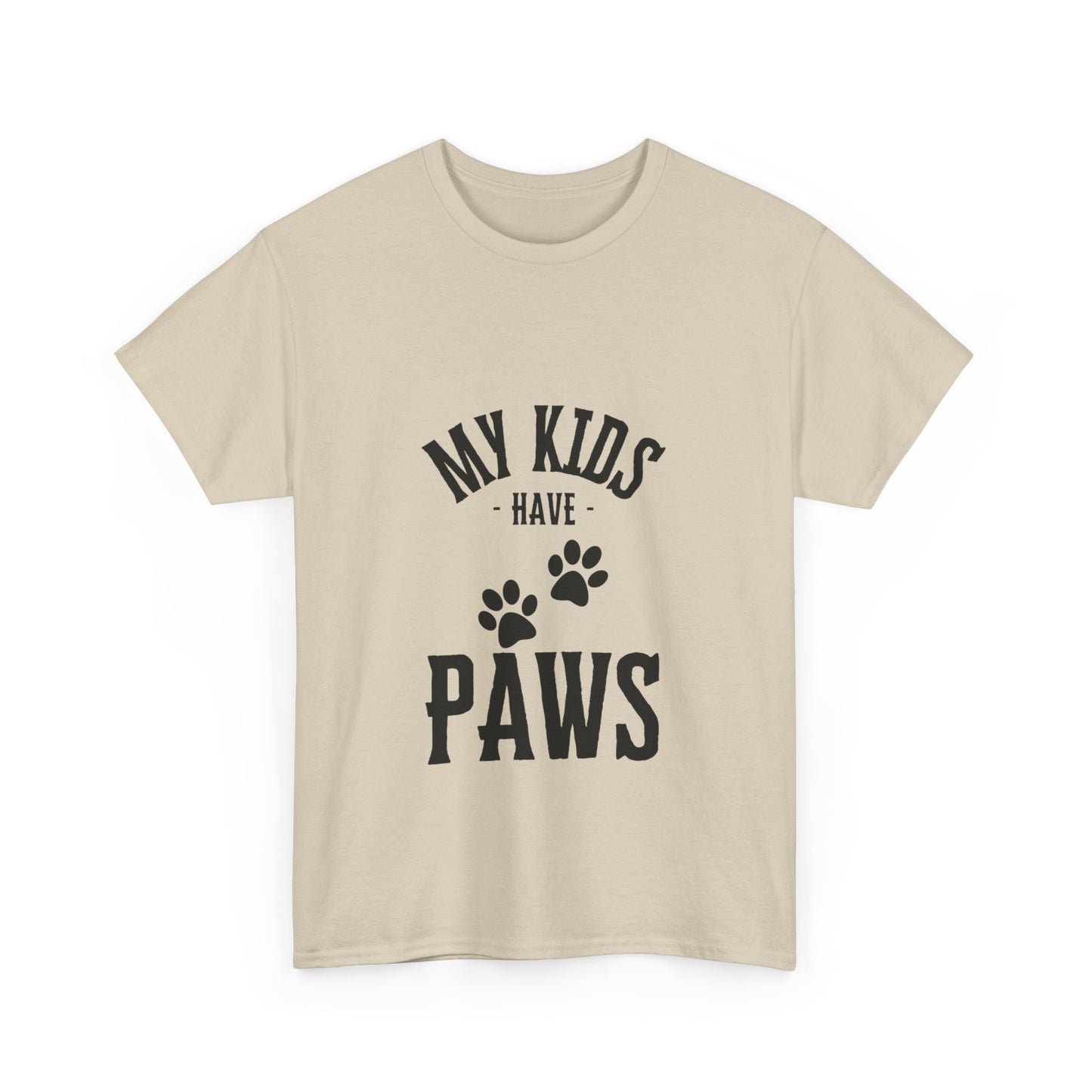 "My kids have paws" Unisex Cotton Tee