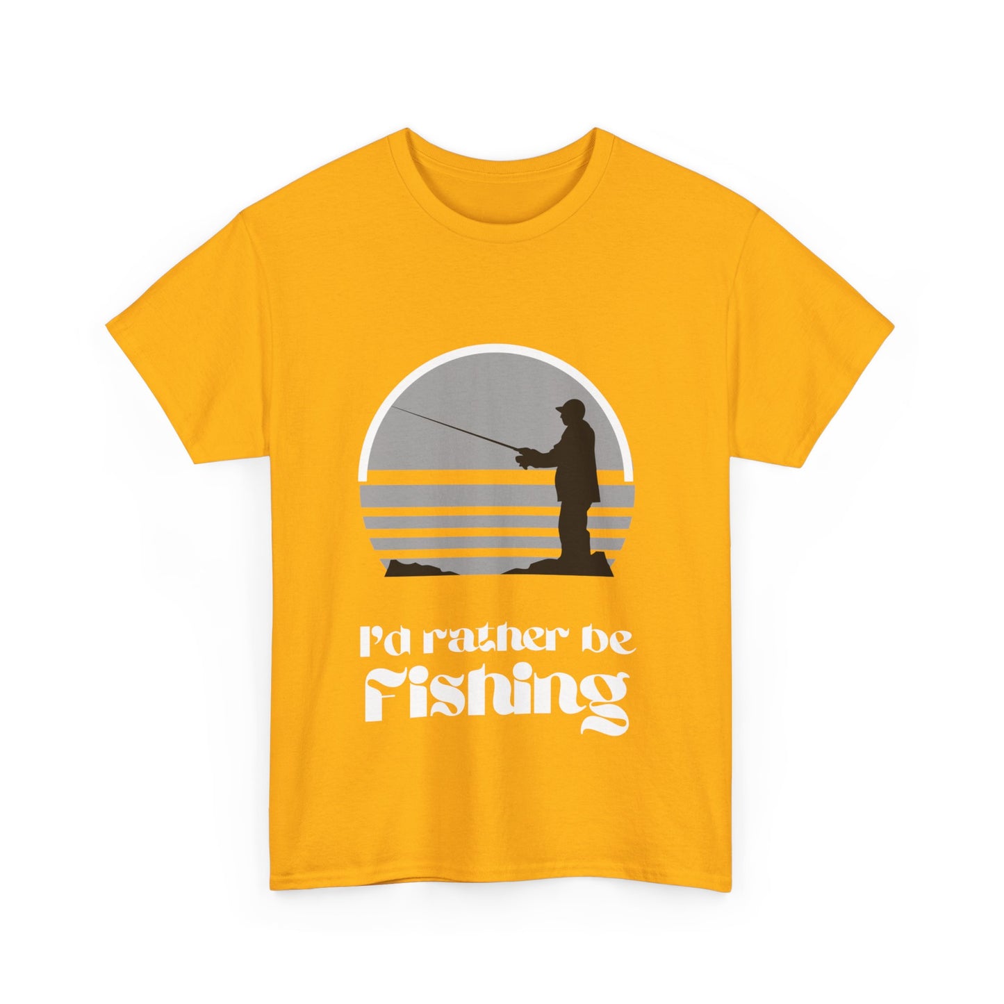 "I'd rather be fishing" Unisex Cotton Tee