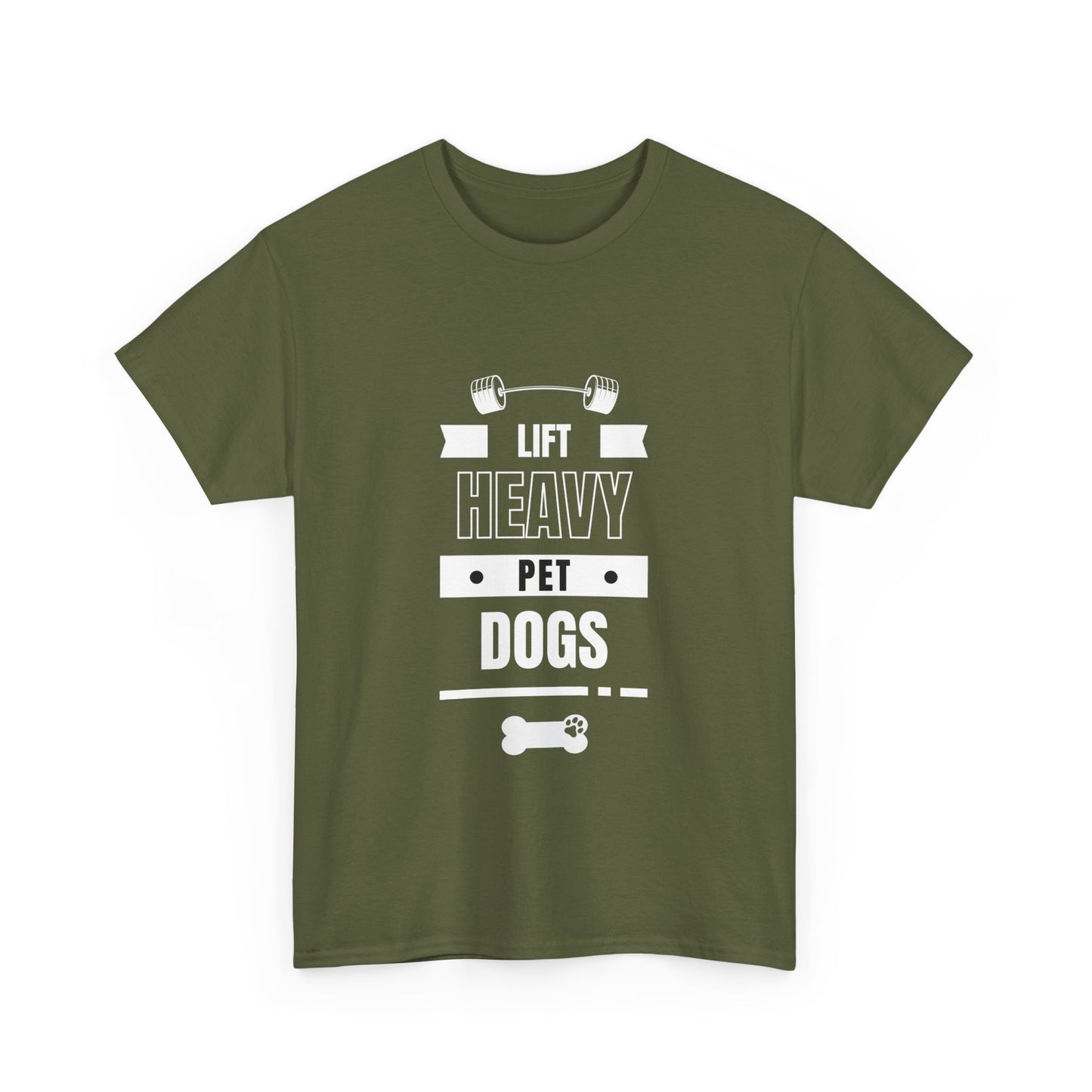 "Lift heavy. Pet dogs" Unisex Cotton Tee