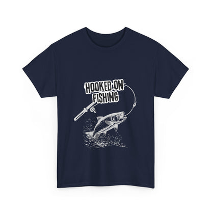 "Hooked on fishing" Unisex Cotton Tee