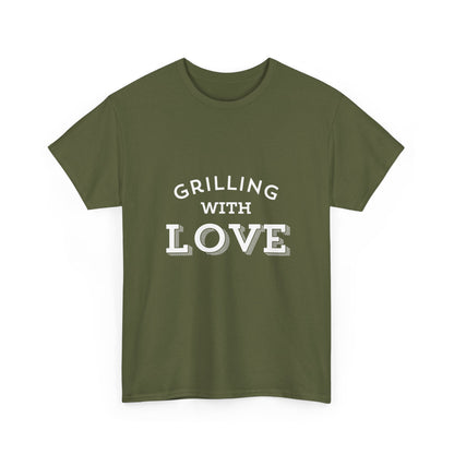 "Grilling with love." Unisex Cotton Tee