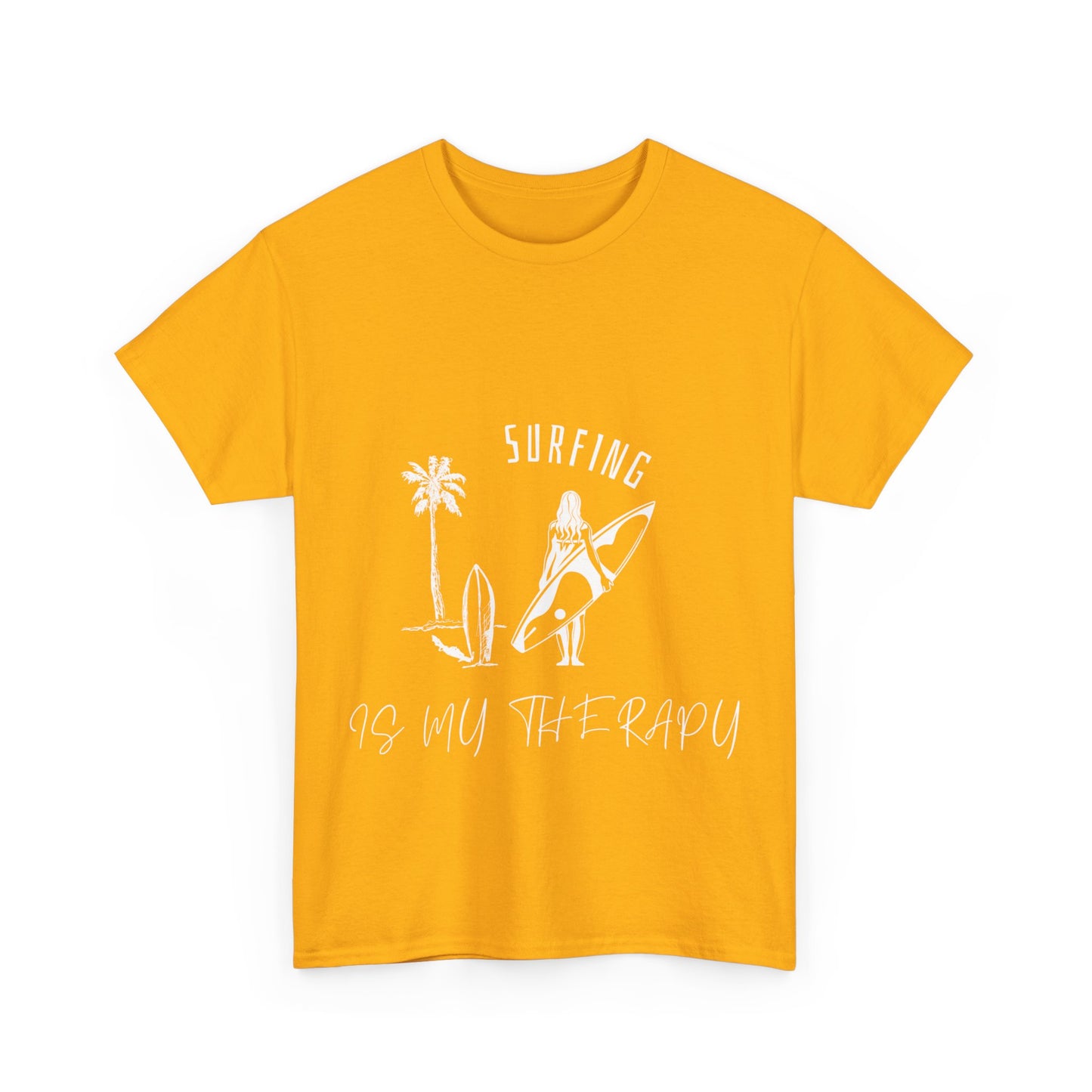 "Surfing is my therapy." Unisex Cotton Tee