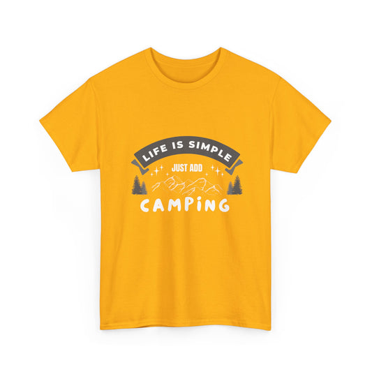 "Life is Simple, Just Add Camping" Unisex Cotton Tee