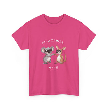 "No worries mate" Unisex Cotton Tee