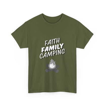 "Faith. Family. Camping" Unisex Cotton Tee