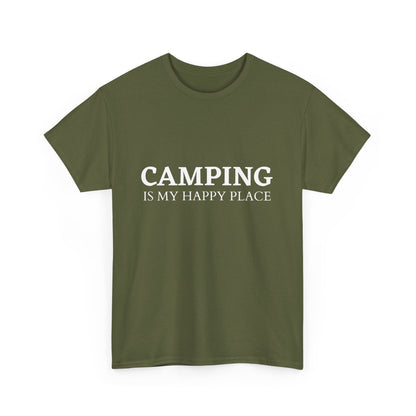 "Camping is My Happy Place" Unisex Cotton Tee