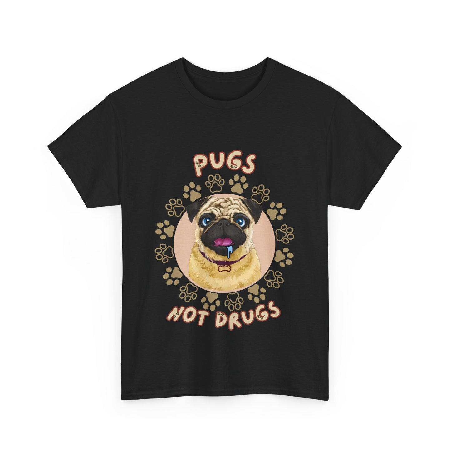 "Pugs not drugs" Unisex Cotton Tee