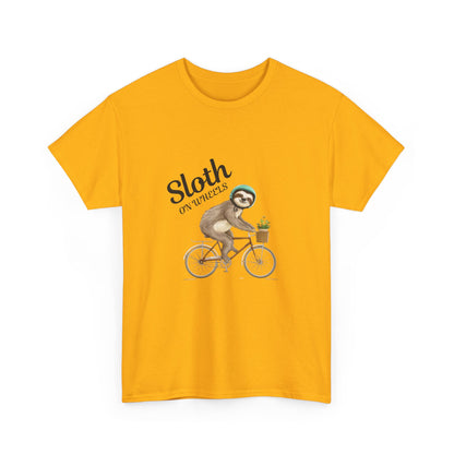 "Sloth on wheels" Unisex Cotton Tee