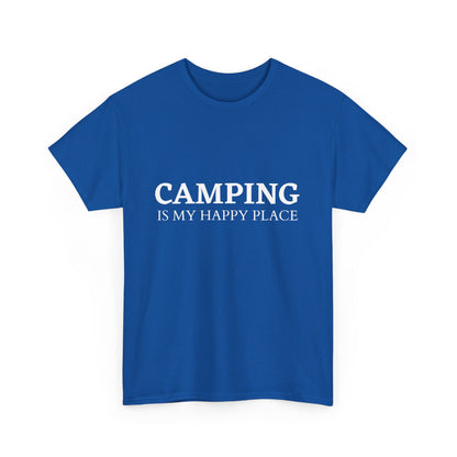 "Camping is My Happy Place" Unisex Cotton Tee