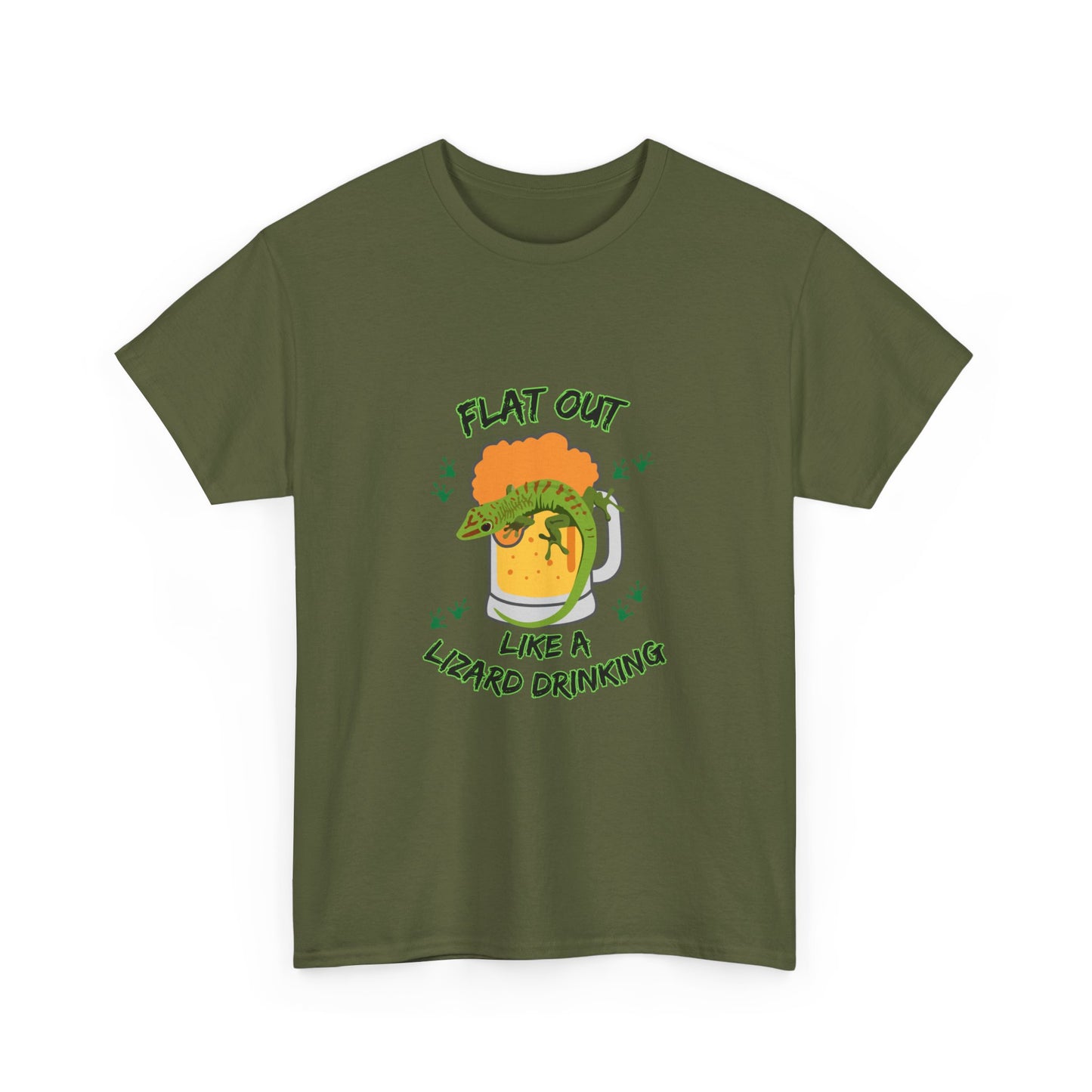 "Flat out like a lizard drinking" Unisex Cotton Tee